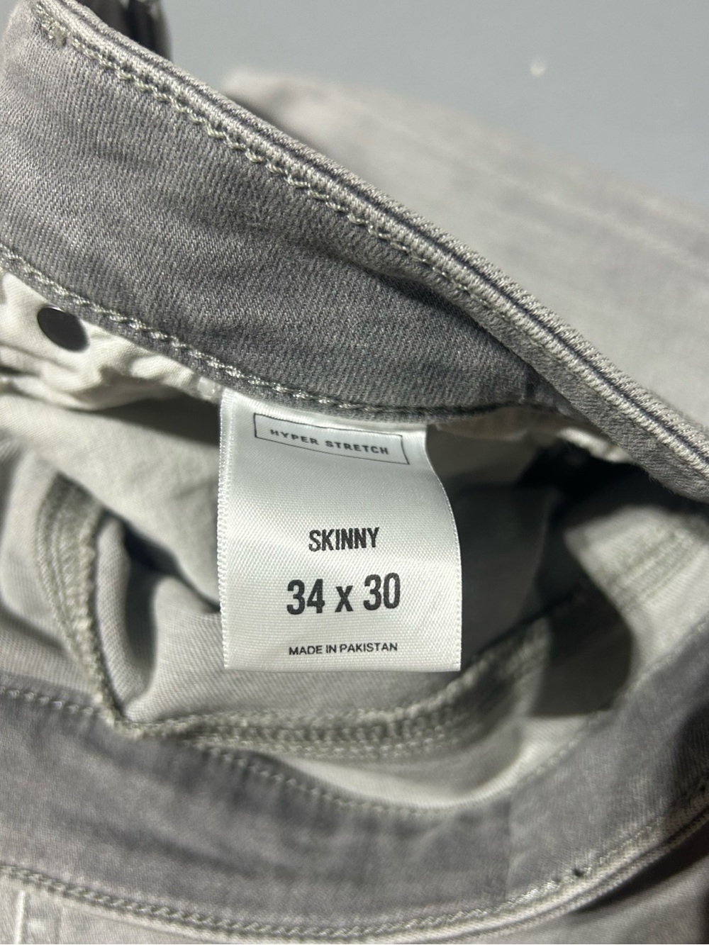 Express Gray Washed Hyper Stretch Skinny Denim Jeans (Men’s Size 34 x 30) - Picture 9 of 13